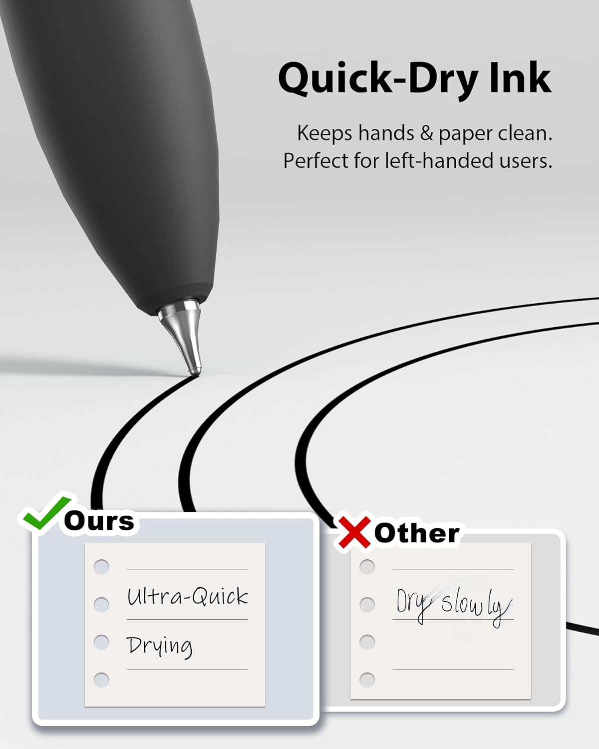 Pcs Gel Pens - 0.7mm Medium Point Smooth Writing Black Ink