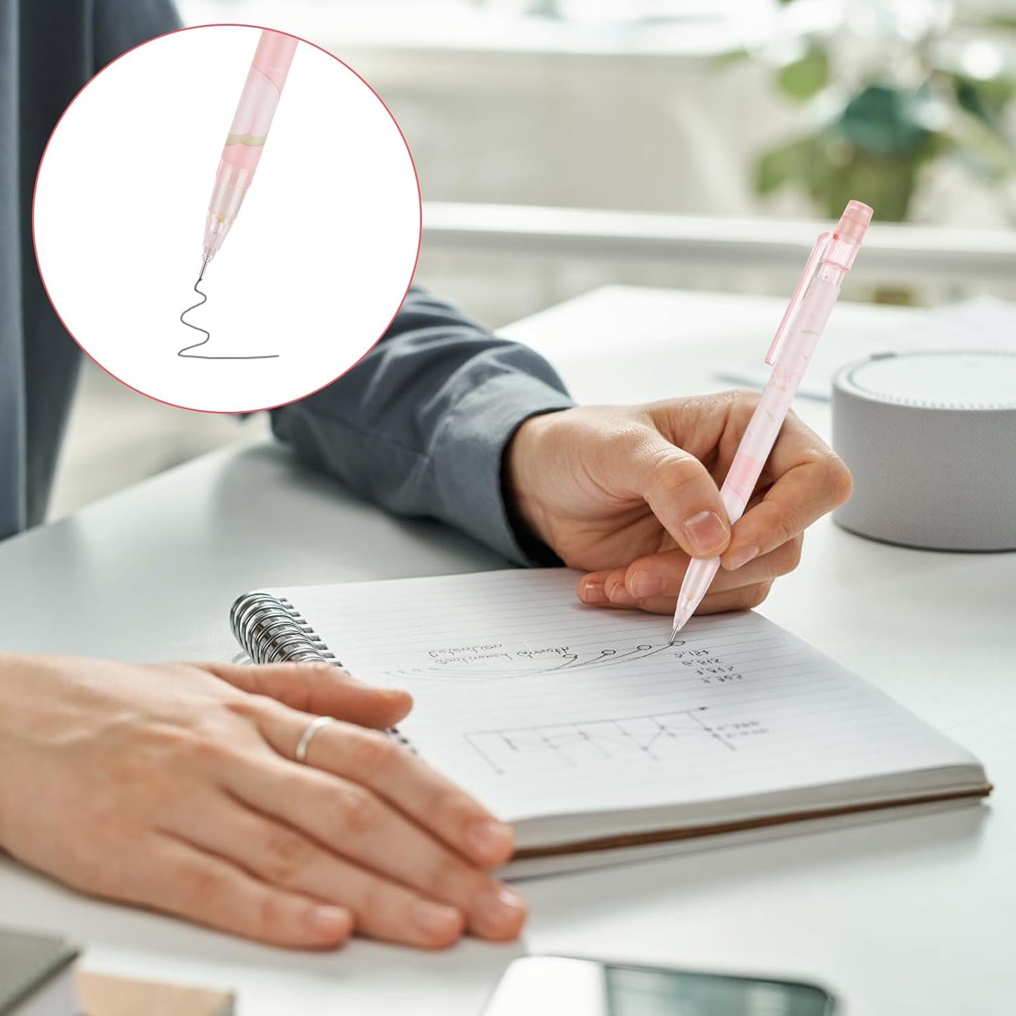 Cute Mechanical Pencil Set Include 4 Pcs 0.5mm Kawaii Mechanical Pencils and 100 Pcs Replacement Pencil Refills, Japanese Cute Stationary School Supplies for Writing Drawing Sketching Drafting