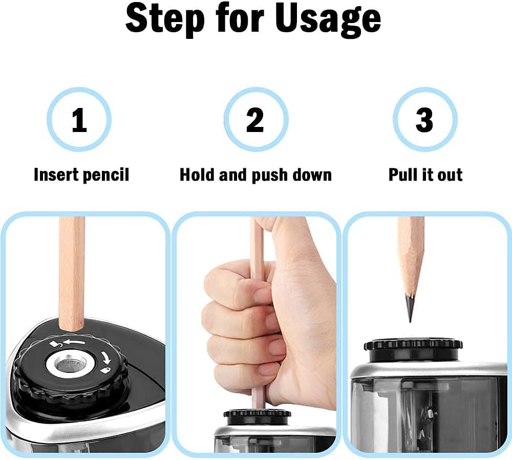 Pencil Sharpener Electric Pencil Sharpener for Kids, Blade to Fast Sharpen