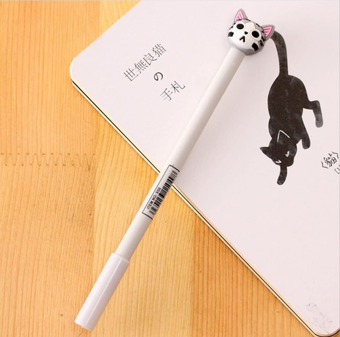 cute cat gel pens,fun kawaii pens set,Animal black ink pens for kids office school supplies,12-Styles…