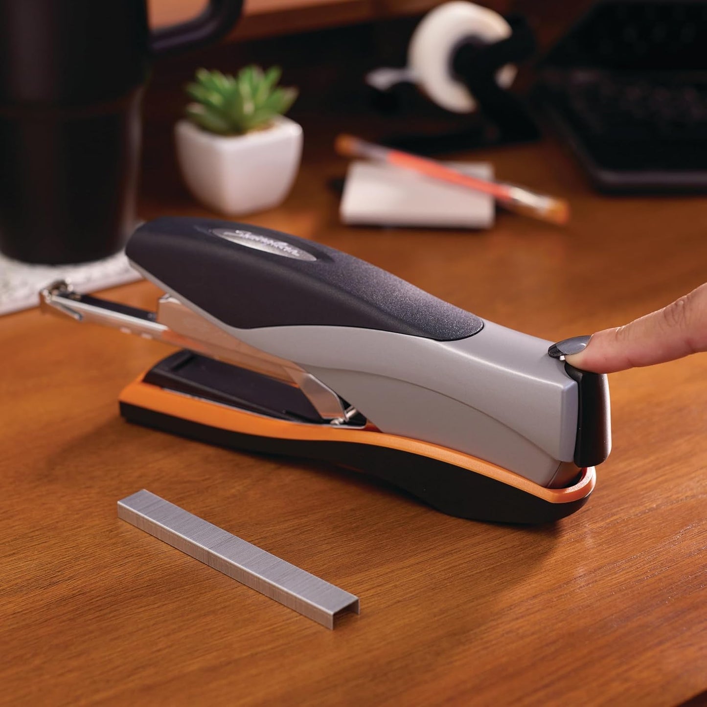 Swingline Stapler, 40 Sheet Capacity, Optima 40, Jam Free, Reduced Effort, Soft Grip, Metal
