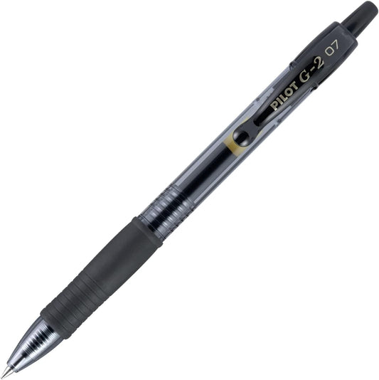 Pilot, G2 Premium Gel Roller Pens, Fine Point 0.7 mm, Black, Pack of 12