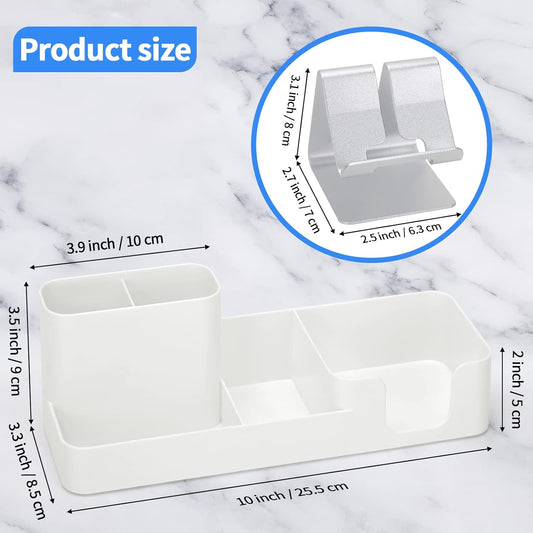 Pen Holder for Desk, Desktop Organizer with Mobile phone holder/Pencil Holders/Sticky Note Tray