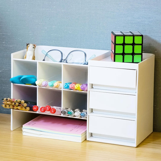 Small Desk Organizer,Pencil Pen Holder,Office Desktop Accessories With Compartments